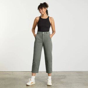 Everlane The Utility Barrel Pant, Pewter Green, Size 4